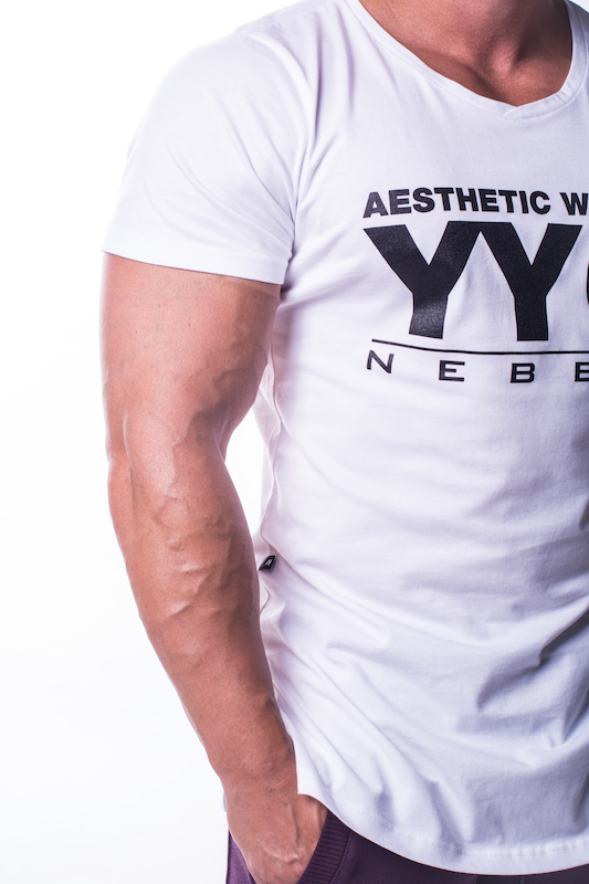 NEBBIA Athletic Logo T-Shirt 730 weiss - GymShopper
